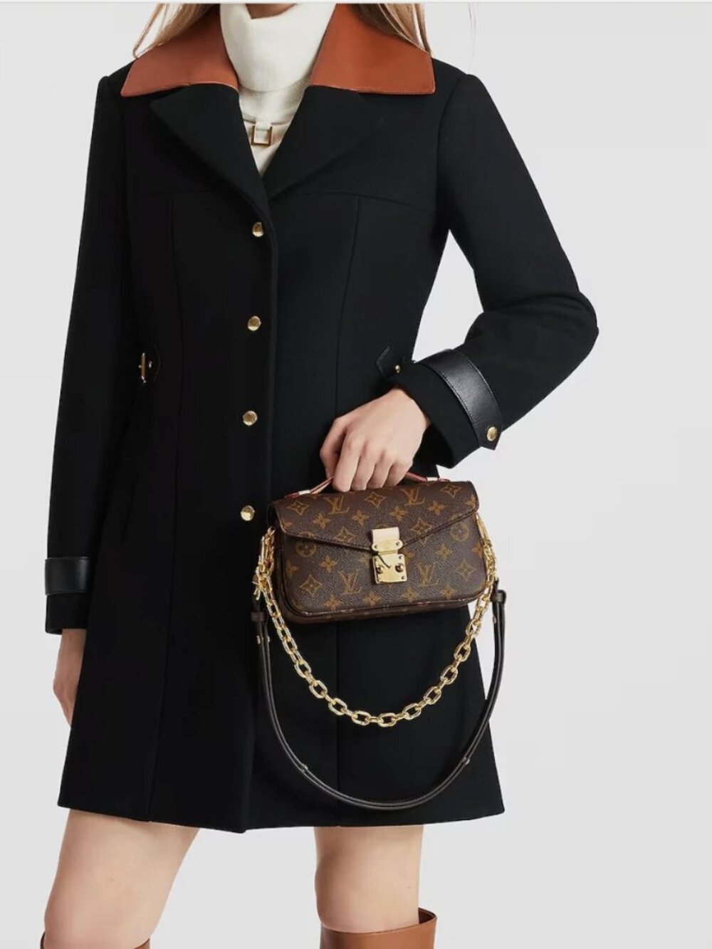 NEW LOUIS VUITTON POCHETTE METIS EAST WEST CROSSBODY BAG BROWN MONOGRAM